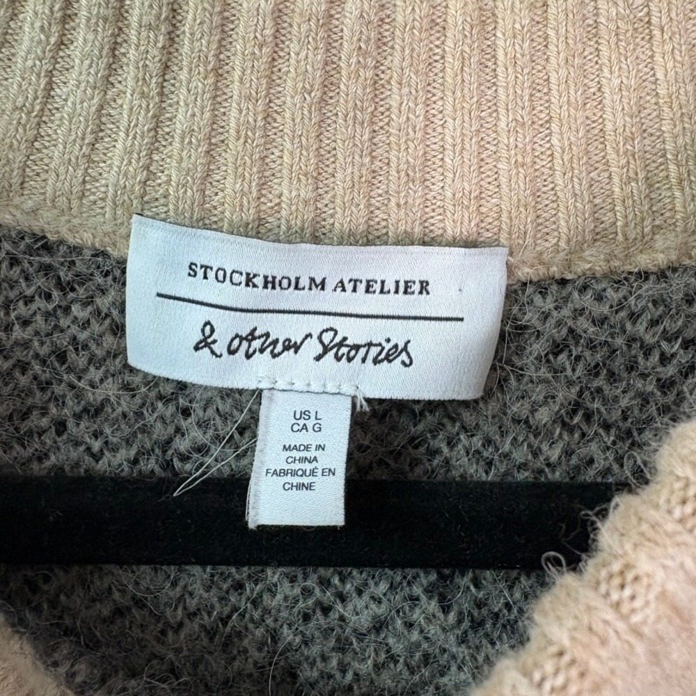 & OTHER STORIES Sweater Women's Large Alpaca Wool Jacquard Knit Pullover - Picture 9 of 11